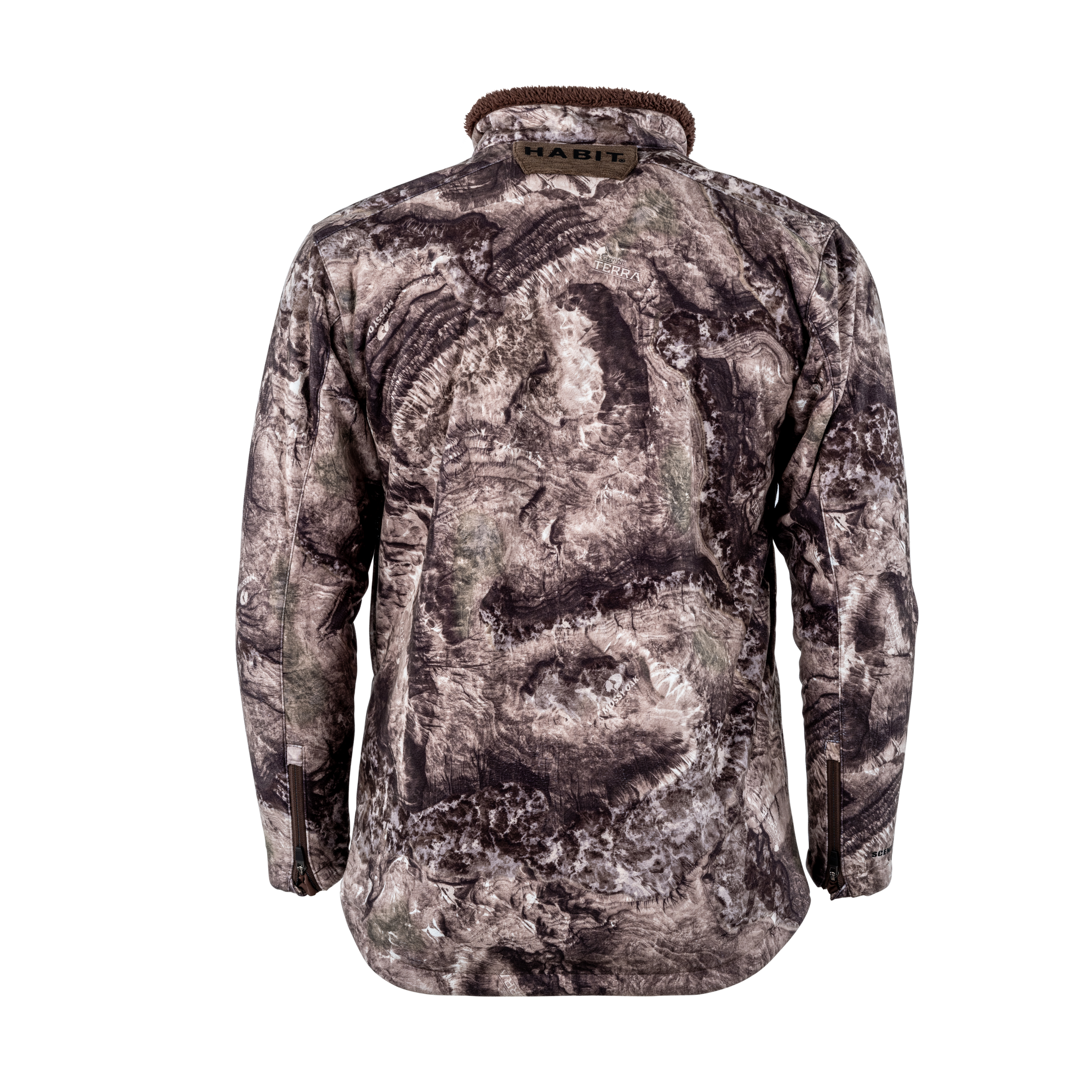 Habit Outdoors Men’s Shadow Series Mid Layer Hooded Jacket Veil Camo Wideland Wolf / L