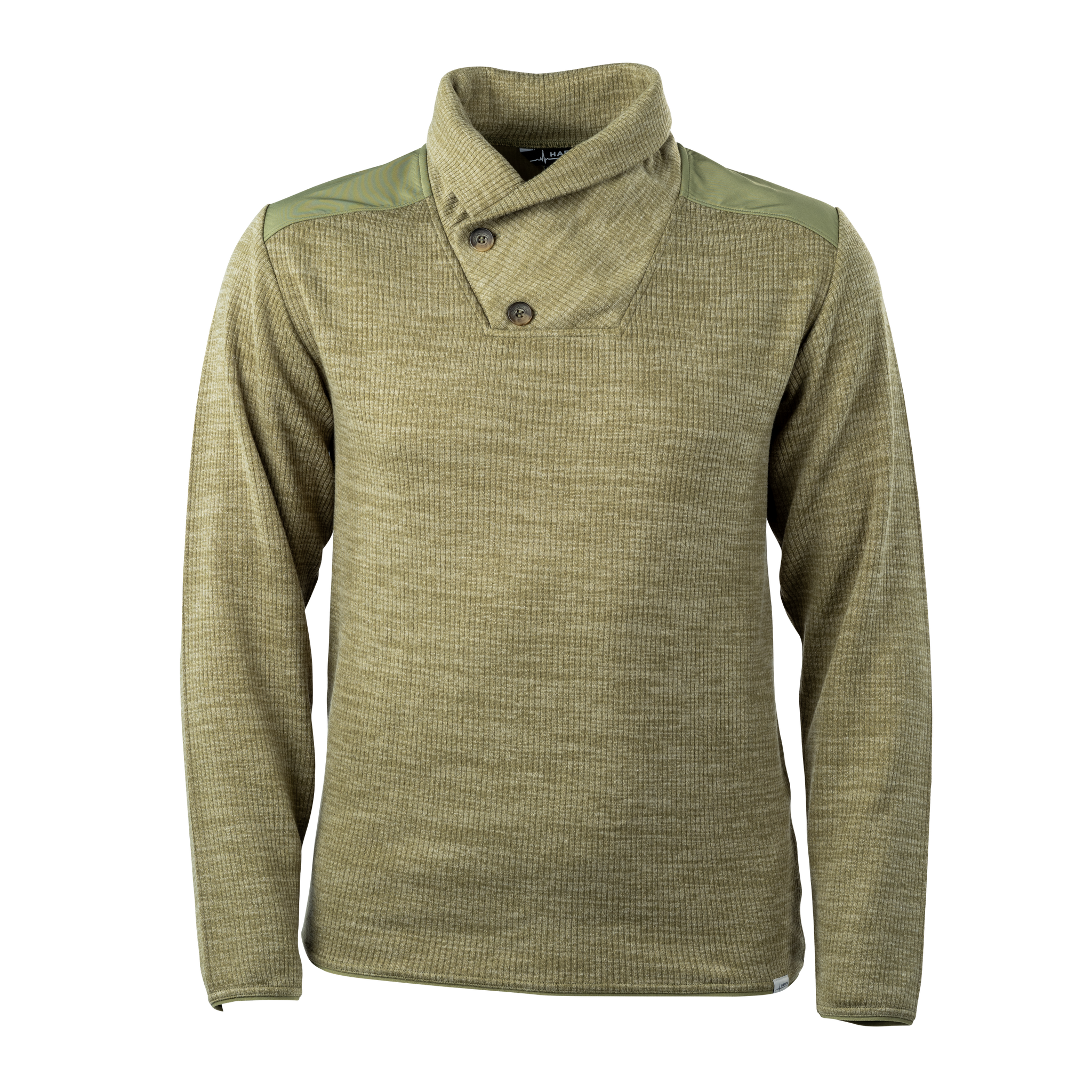 Men's Shawl Collar Pullover Loden Green front on form