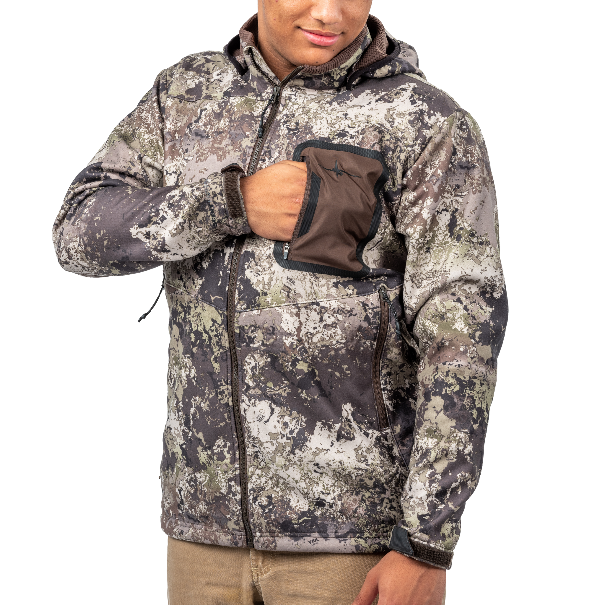 Men’s Shadow Series Mid Layer Jacket Veil Wideland Wolf chest pocket