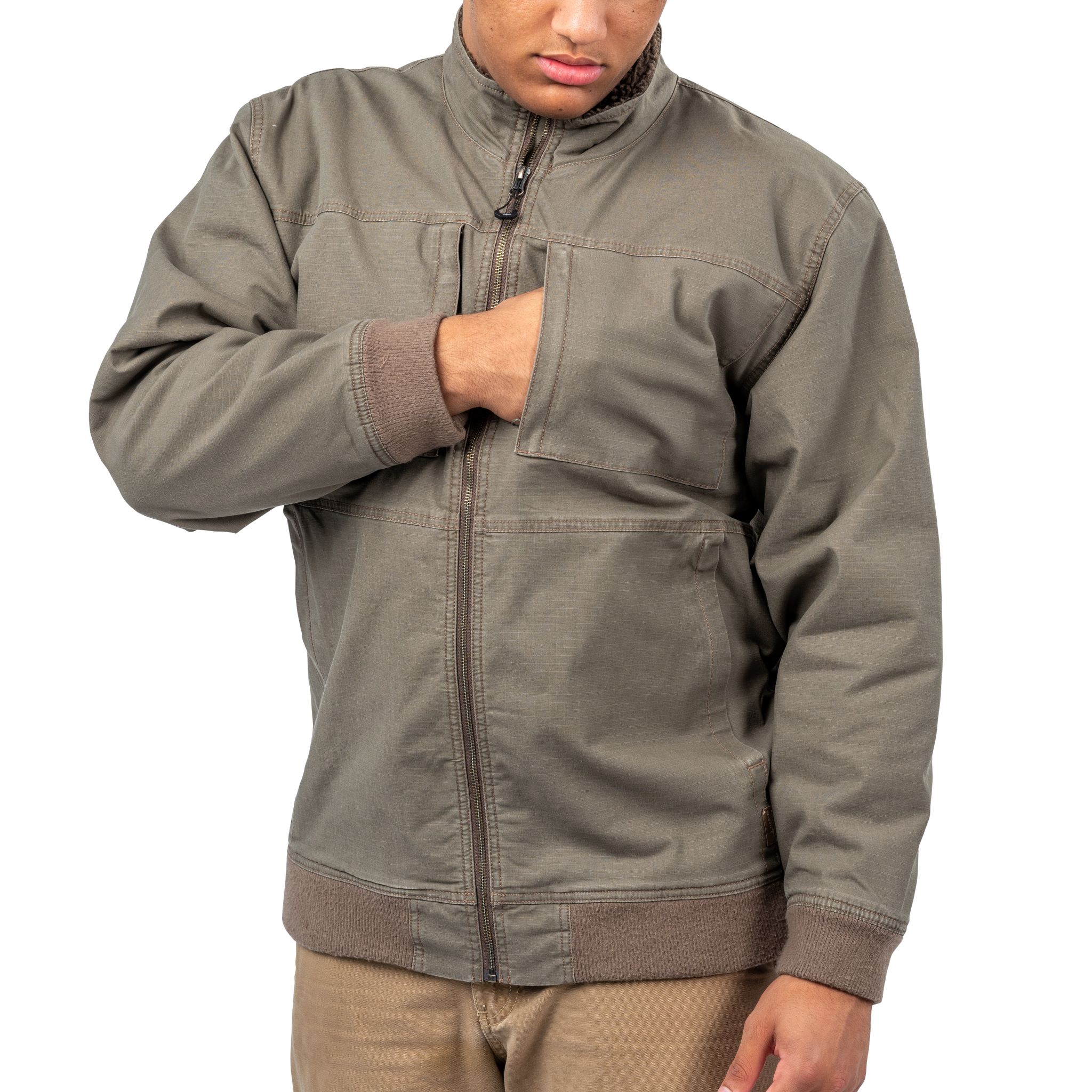 Mens tan 2025 sherpa lined jacket