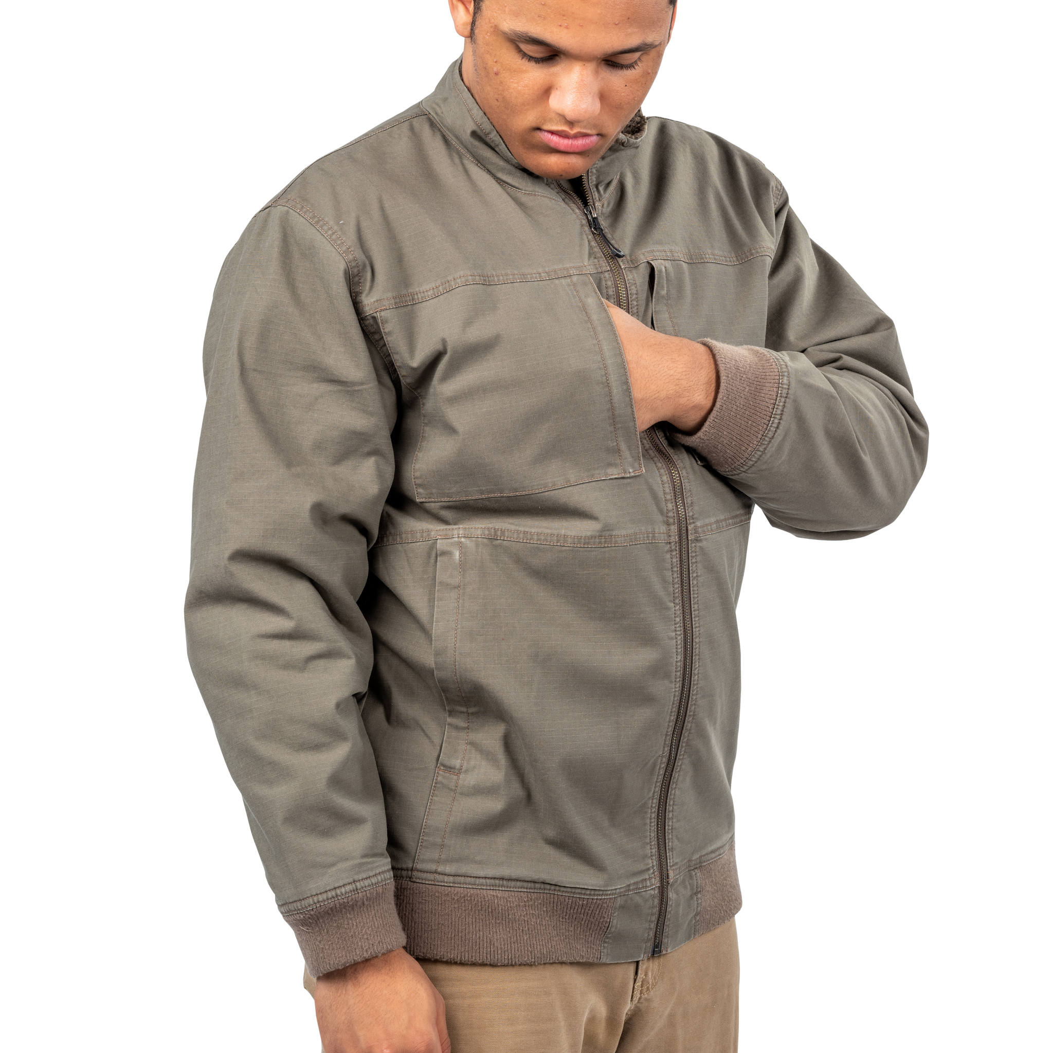 Men s Sherpa Lined Canvas Jacket Habit Outdoors