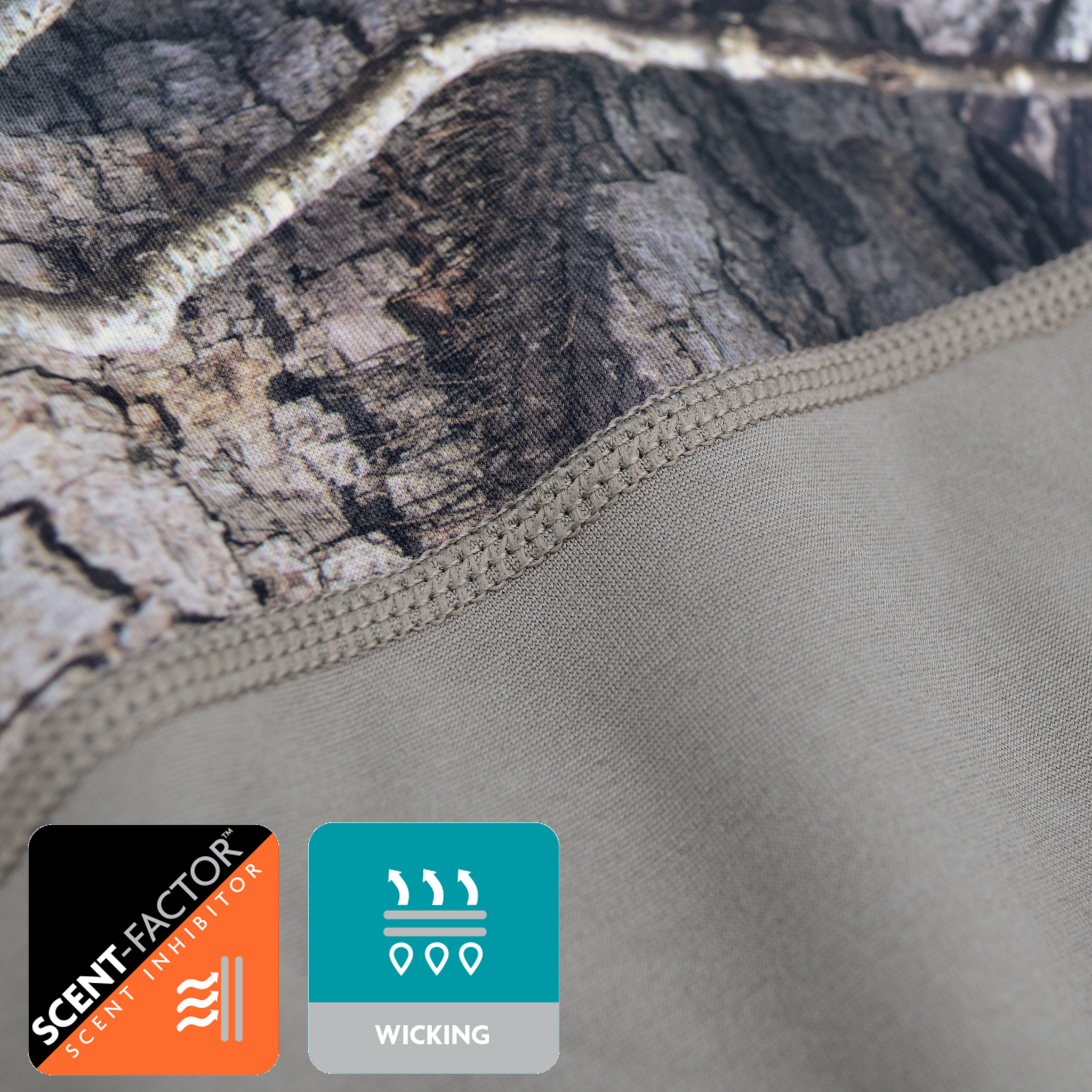 Men's Buck Hill Base Layer Bottom Outside fabric with Scent-Factor and Moisture Wicking Logos