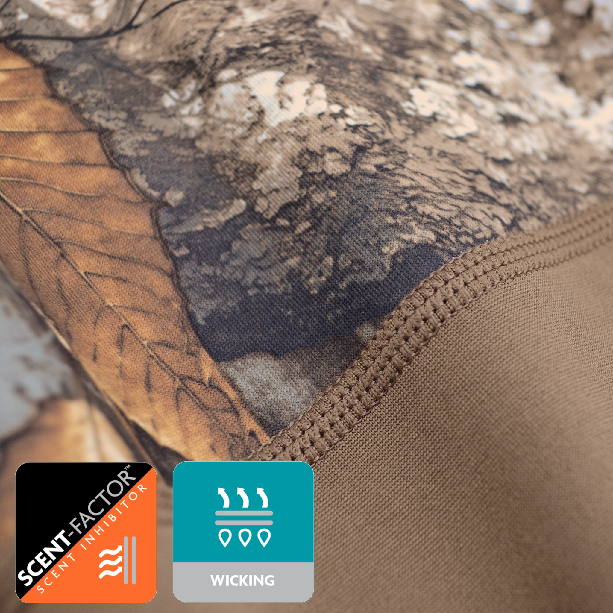 Men's Buck Hill Base Layer Bottom Outside fabric with Scent-Factor and Moisture Wicking Logos