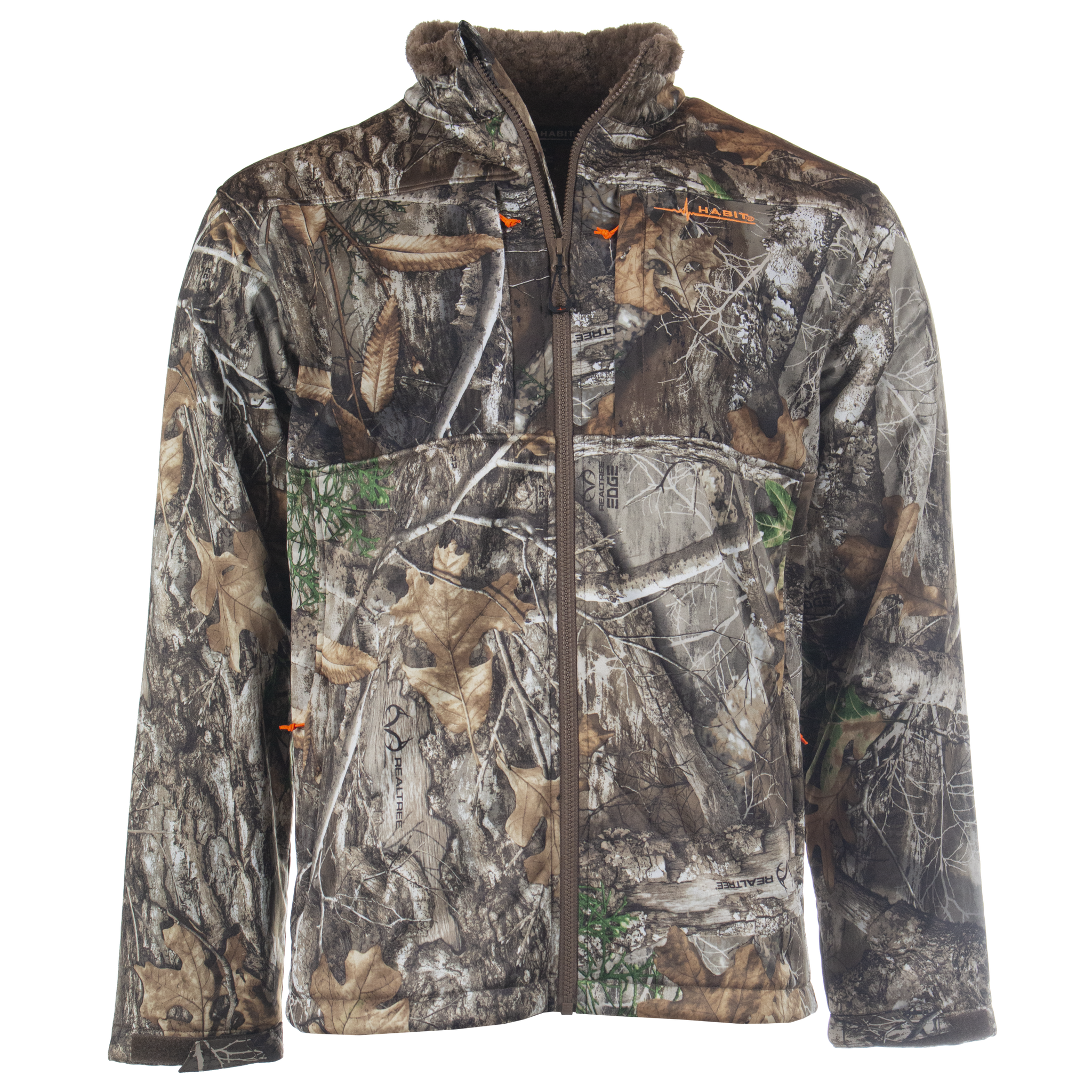 Men's Early Dawn Sherpa Shell Jacket Realtree Edge Front on form