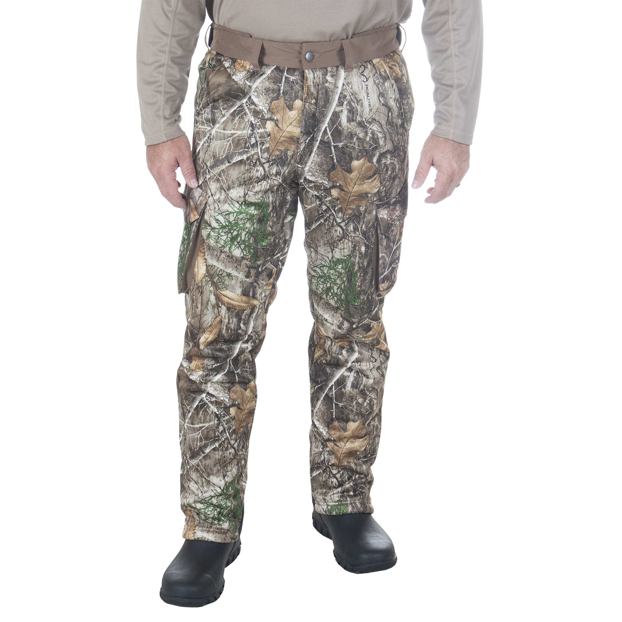 Men's Early Dawn Sherpa Shell Pant Realtree Edge front on model