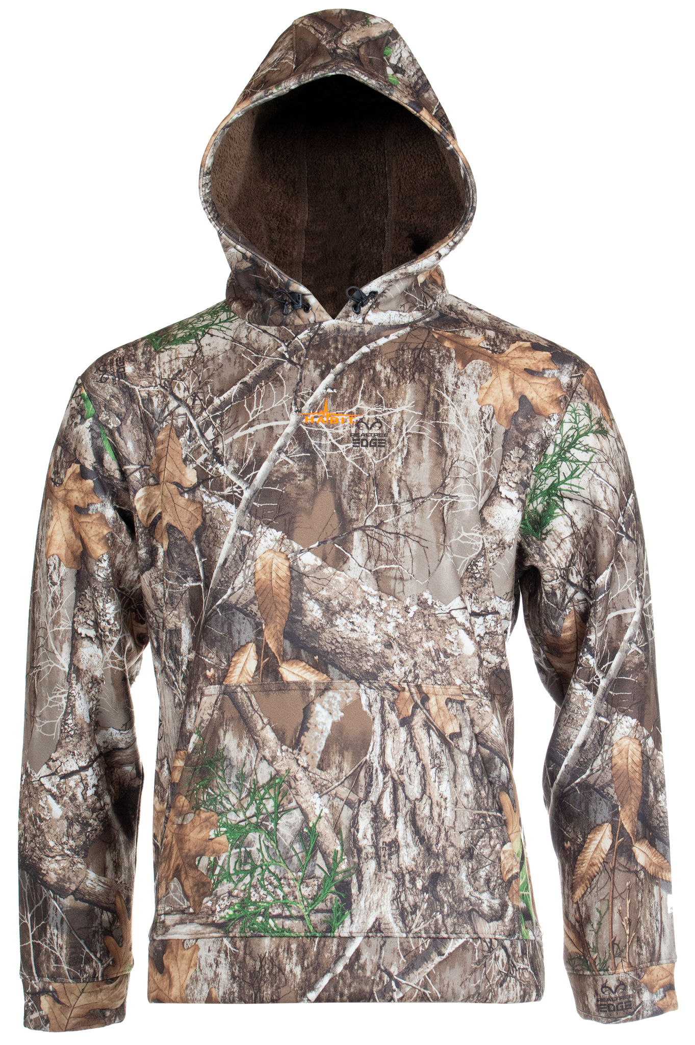 Men's Bow String Sherpa Hoodie Realtree Edge front on form view