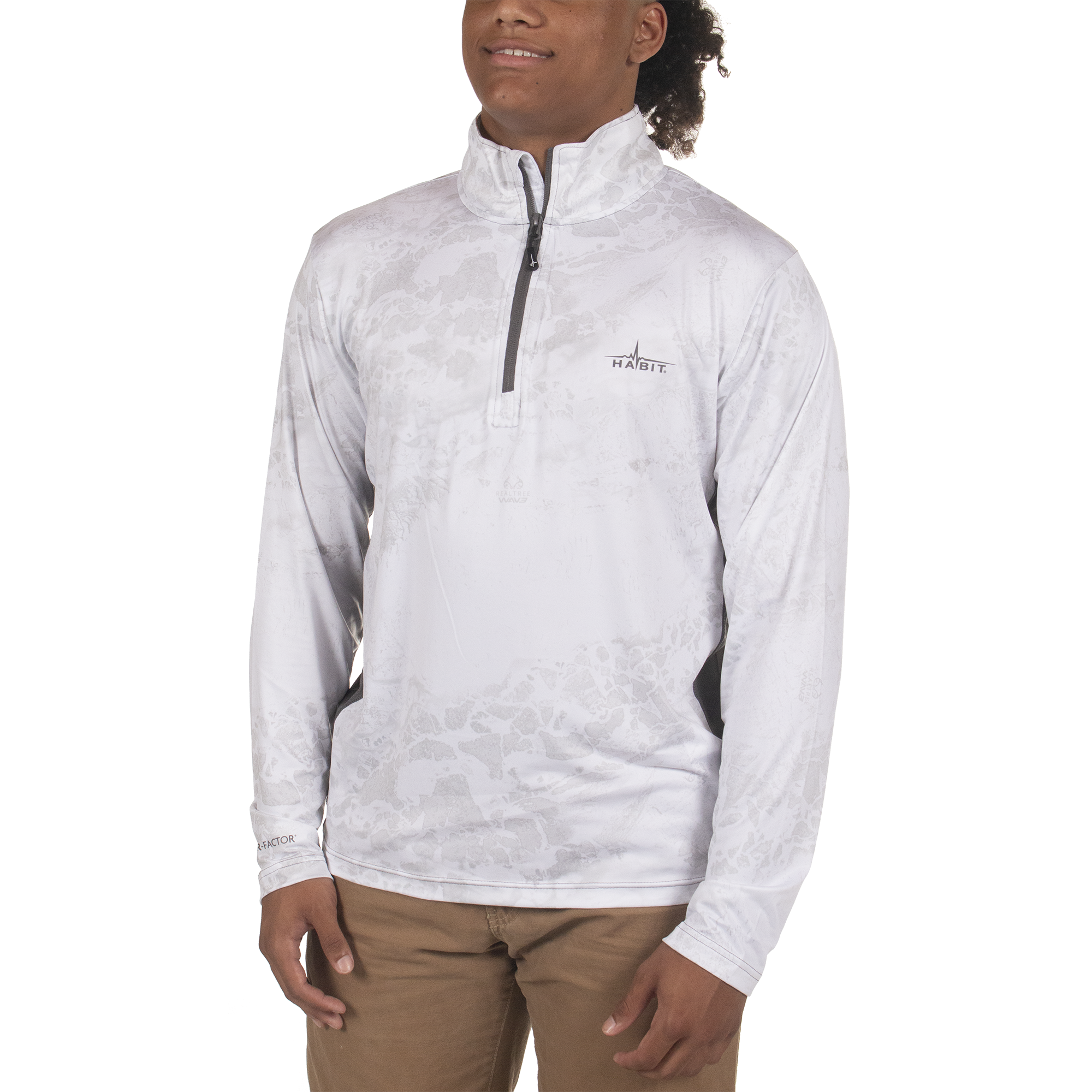 Black Fork Mountain Trail 1/4 Zip Performance Layer Realtree Wave White Front