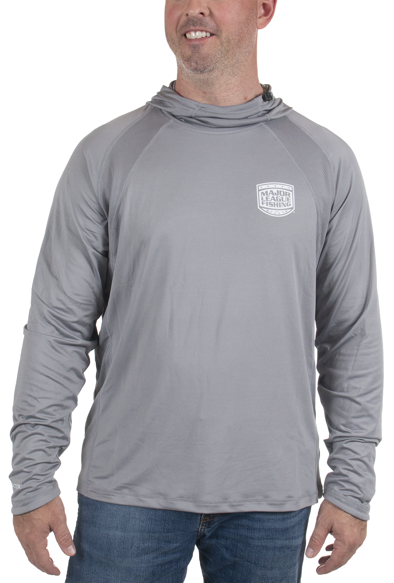 Realtree Men's Long Sleeve Fishing Hoodie, Performance Hooded Tee Shirt in Grey, Sizes S-3xl