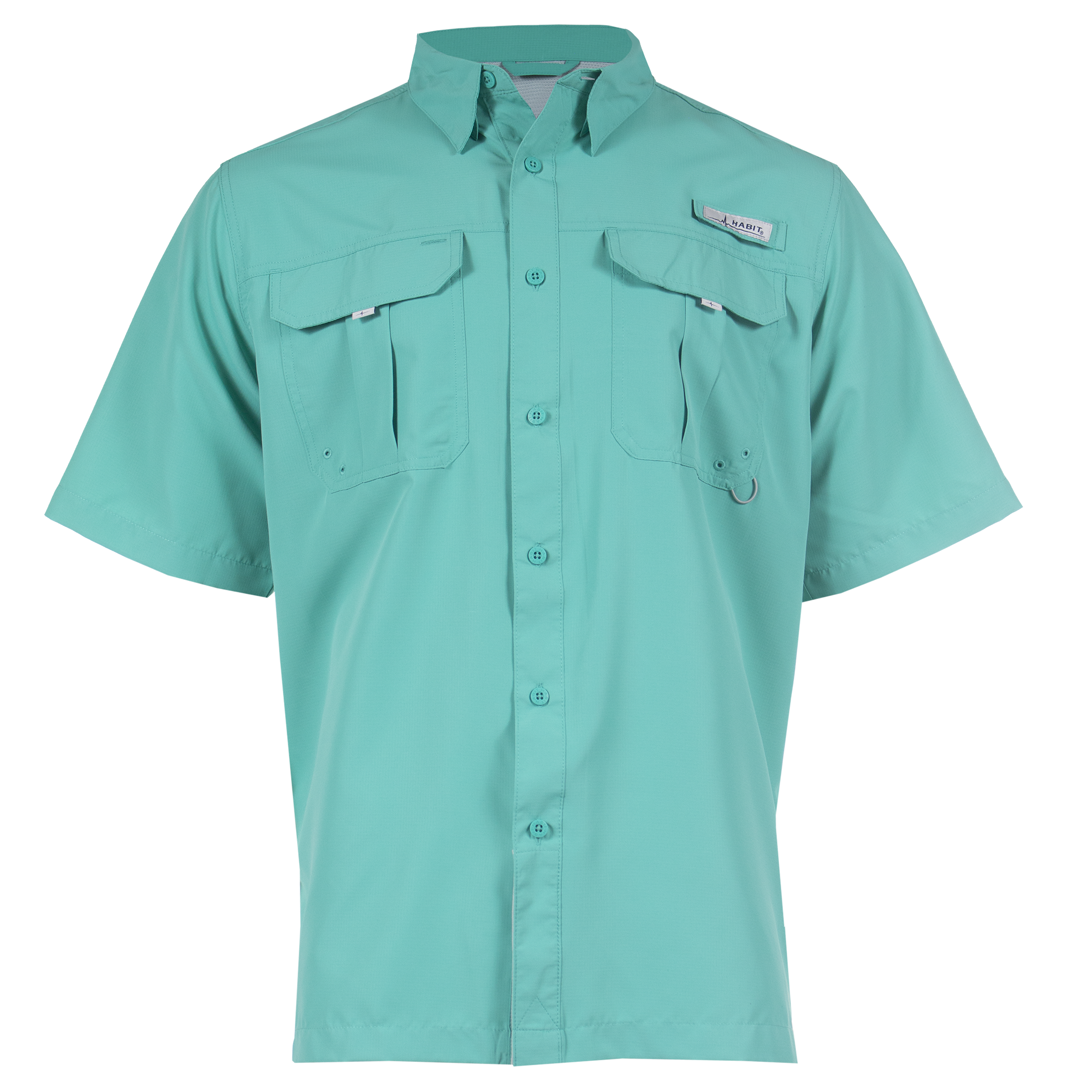 Habit Men's UPF40+ Crayfish Creek Short Sleeve River Shirt (Micro Chip, L)  