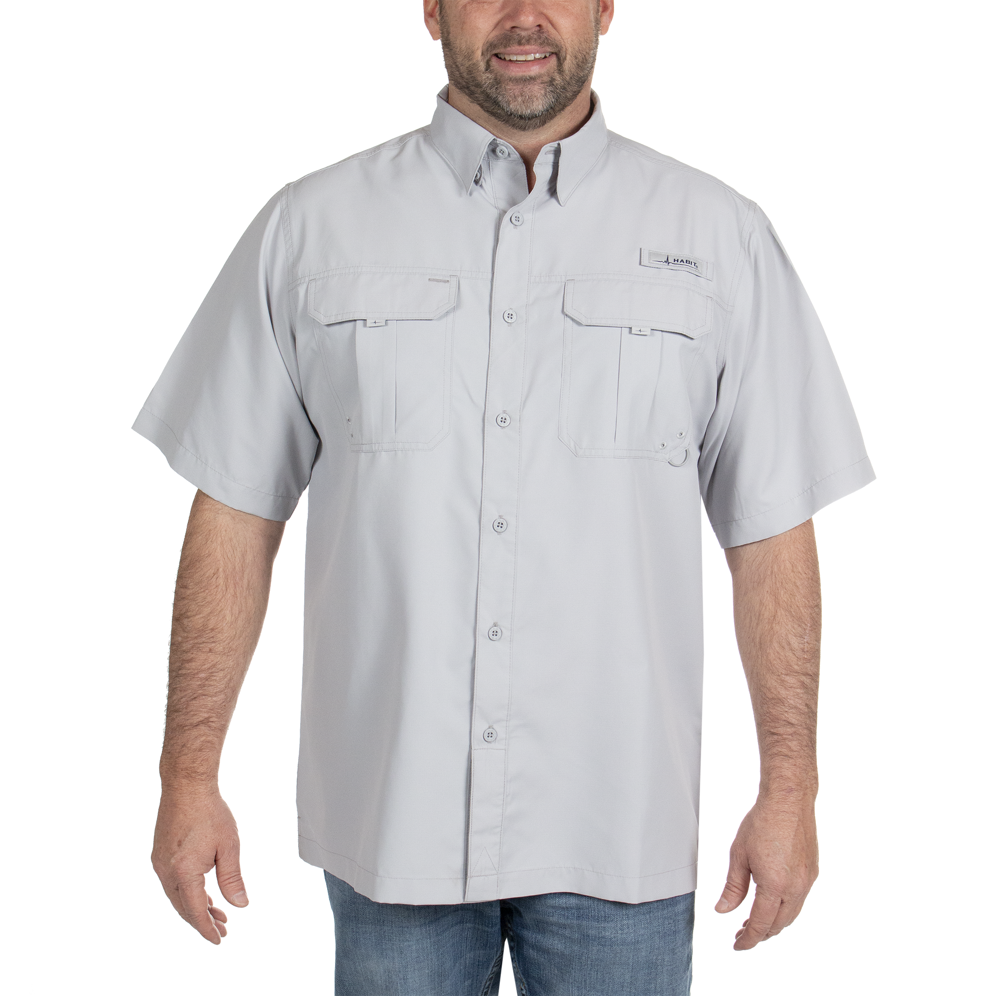 Habit Men's Short-Sleeve River Shirt-Sharkskin-M