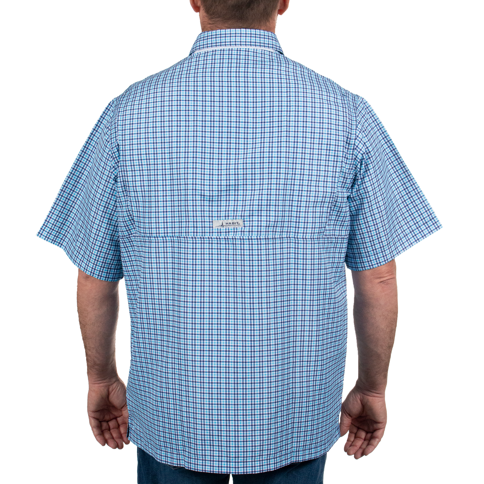 Buy HABIT Men's Short Sleeve Fishing Guide Shirt, Bahama Blue Check, XX- Large at