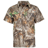 Men's Hatcher Pass Short Sleeve Camo Guide Shirt Realtree Edge Front on form