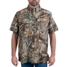 Men's Hatcher Pass Short Sleeve Camo Guide Shirt Realtree Edge Front on model