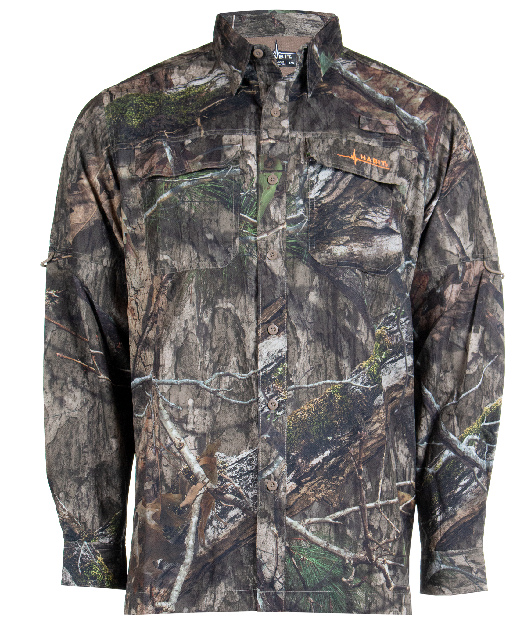 Men's Outfitter Junction Long Sleeve Camo Shirt Mossy Oak DNA on form