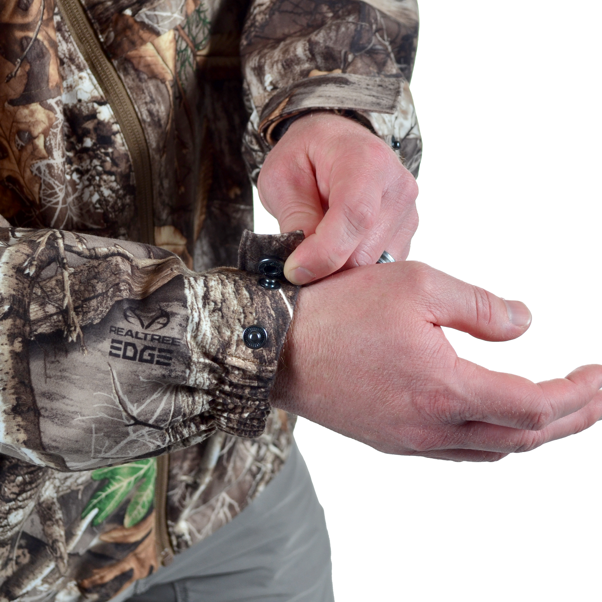 Men's Buck Hollow Waterproof Jacket adjustable snap wrist closure