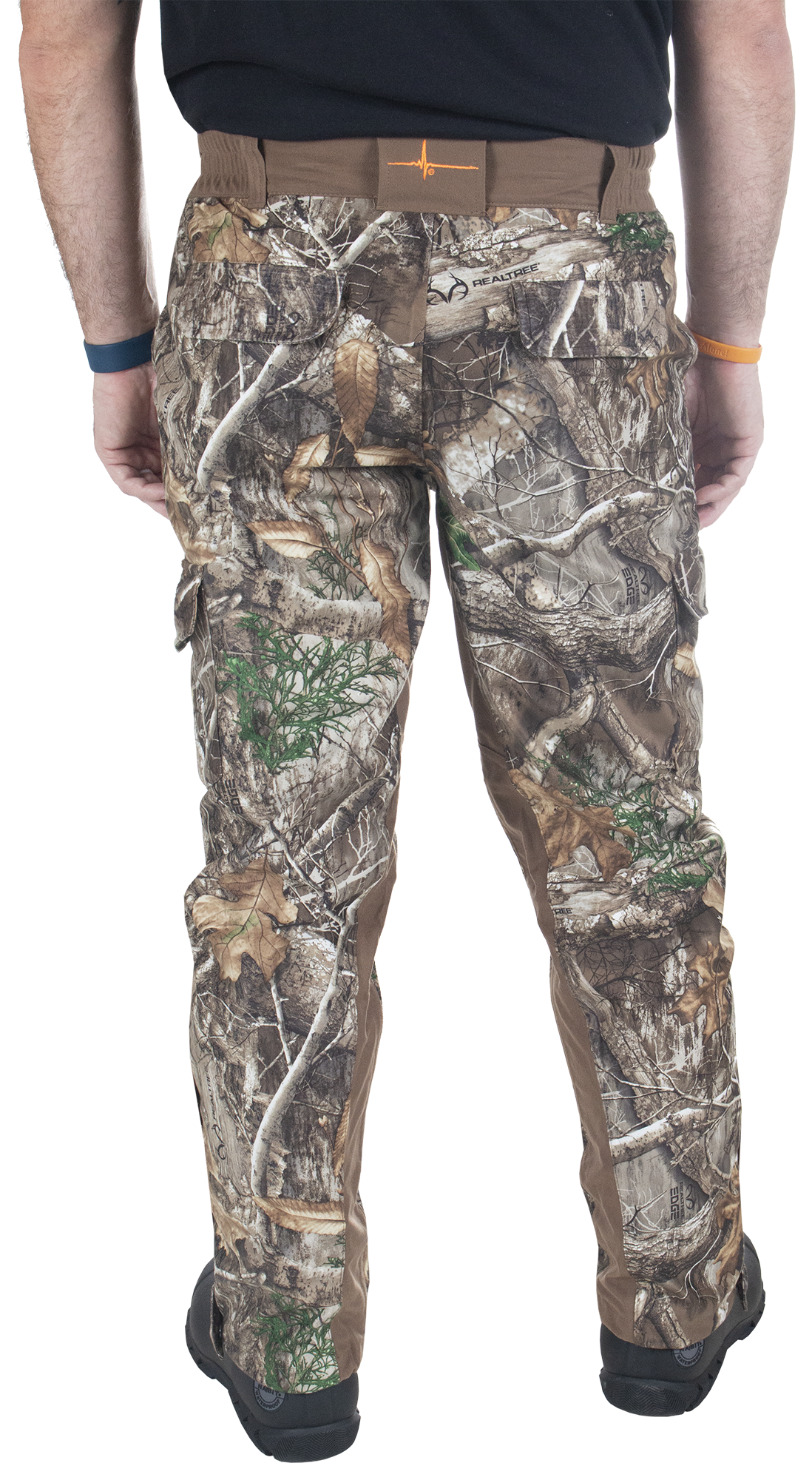 Men's Buck Hollow Waterproof Pants Realtree Edge on model back view