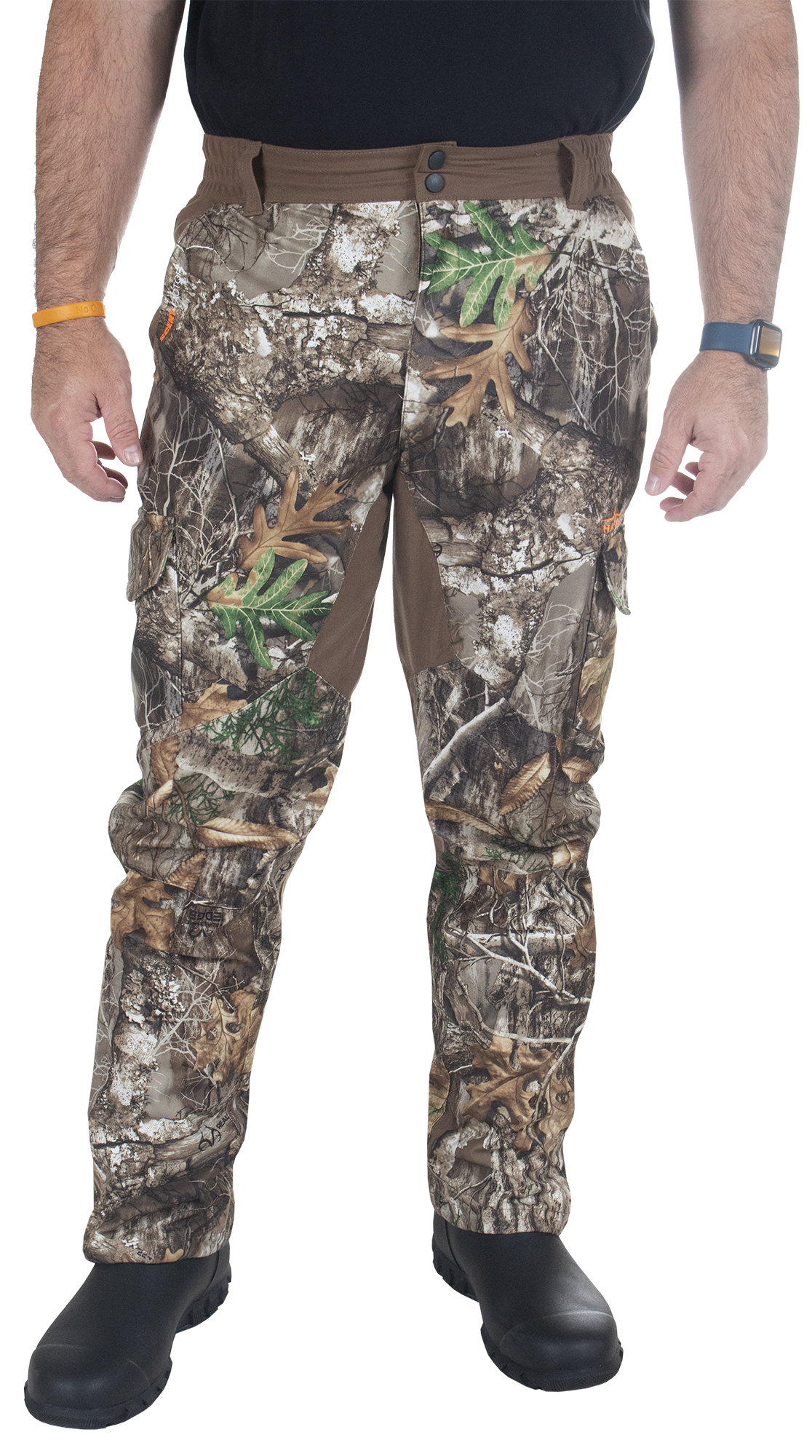 Men's Buck Hollow Waterproof Pants Realtree Edge on model front view